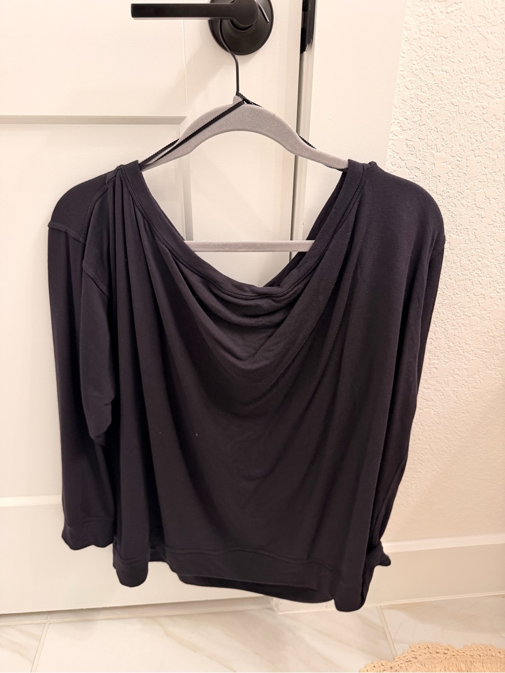 lululemon athletica Black Draped-Back Long Sleeve Top